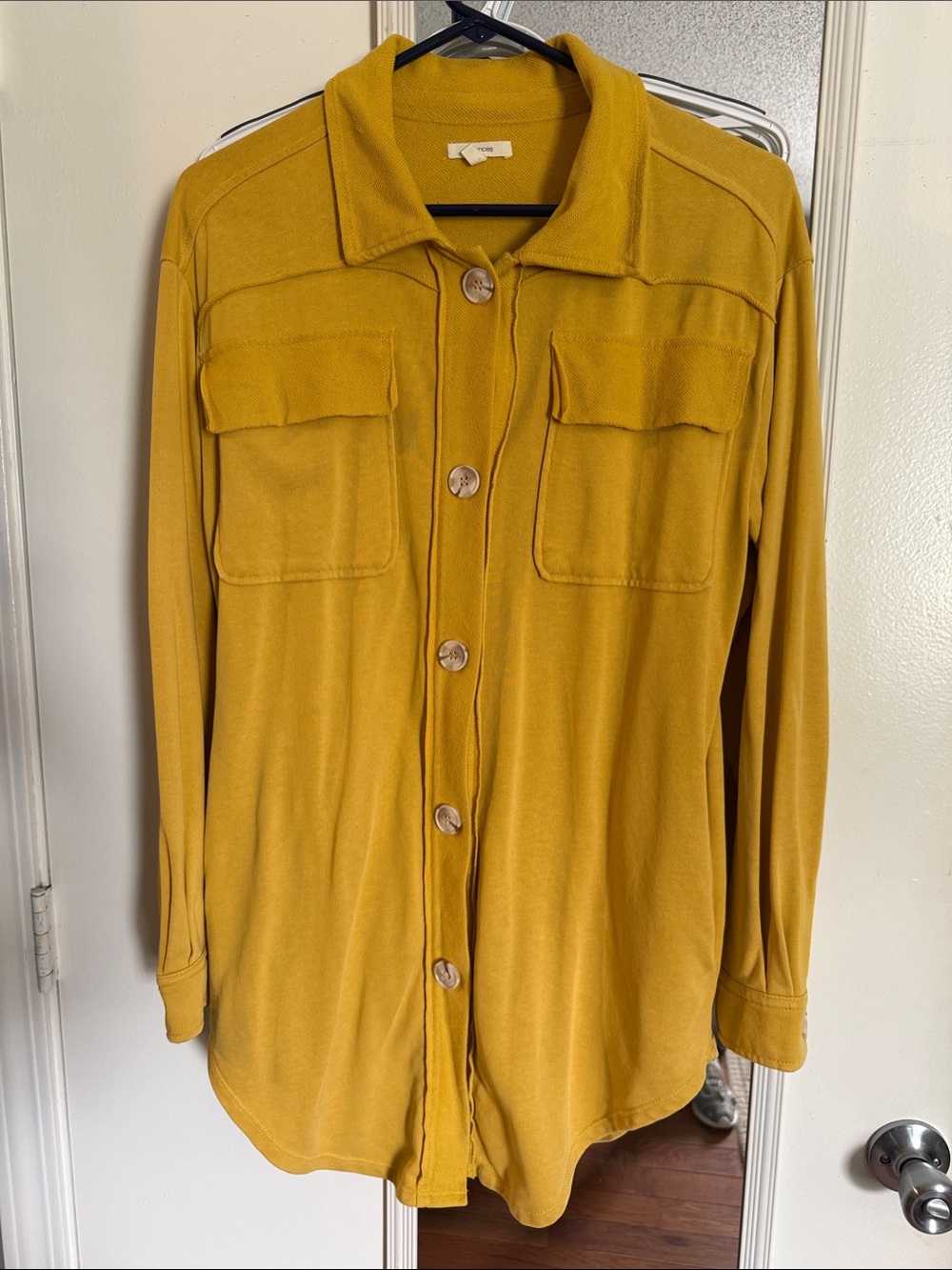 Maurices Golden Yellow Knit shacket
